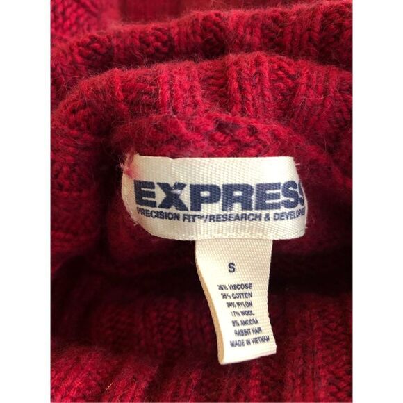 Express Turtleneck Red Wool Blend Size S - Picture 9 of 10